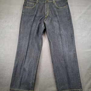Brooklyn Basement Mens 42x32 Baggy Jeans Dark Contrast Stitch Y2K Streetwear